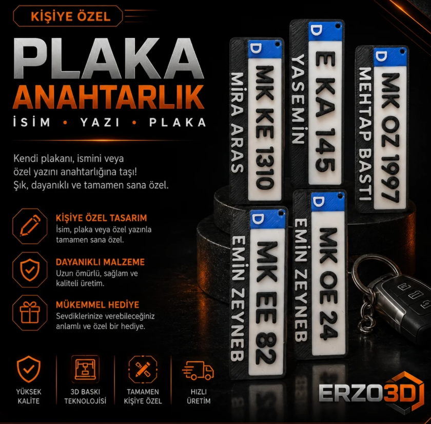 Kişiye Özel Plaka Anahtarlık Serisi
